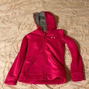 Pink under armor zip up goes with pink under armor sweat pants